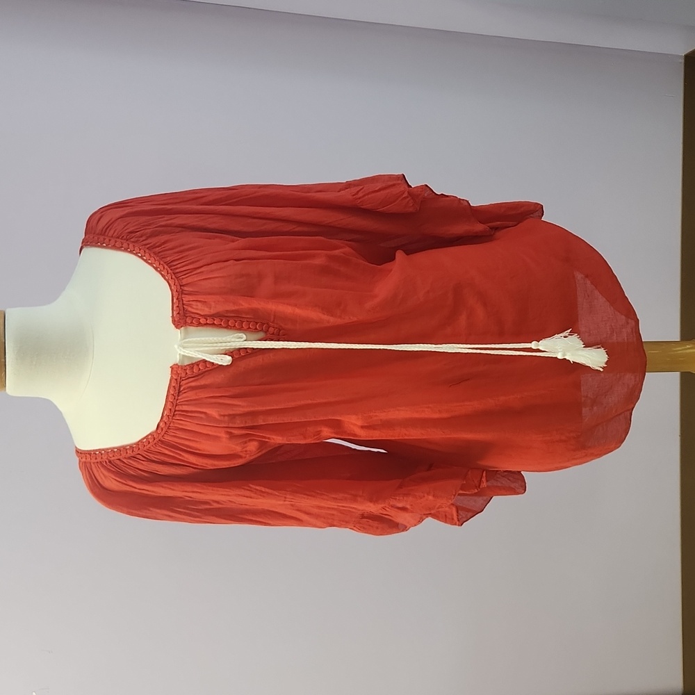 red cotton summer top